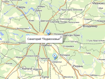 Санаторий Подмосковье на карте